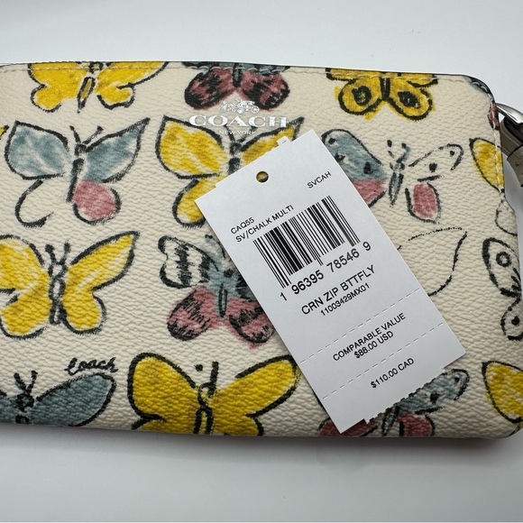 Coach NWT Corner Zip Wristlet With Butterfly Print - Picture 8 of 11